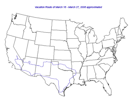 USA with Route shown